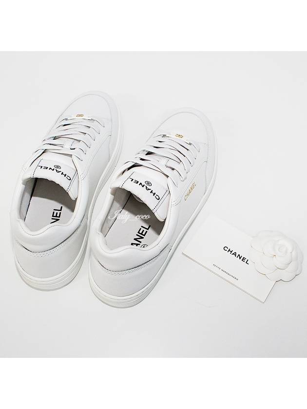 Logo Calfskin Low Top Sneakers White Chanel