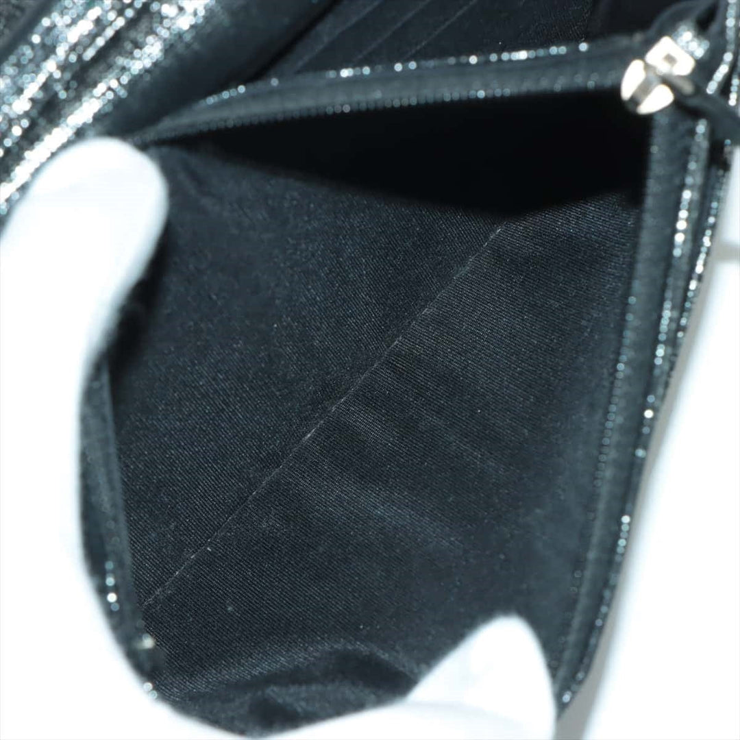 Top Quality Chanel Matrasse  Canvas Chain Wallet Black Silver Gold  19th