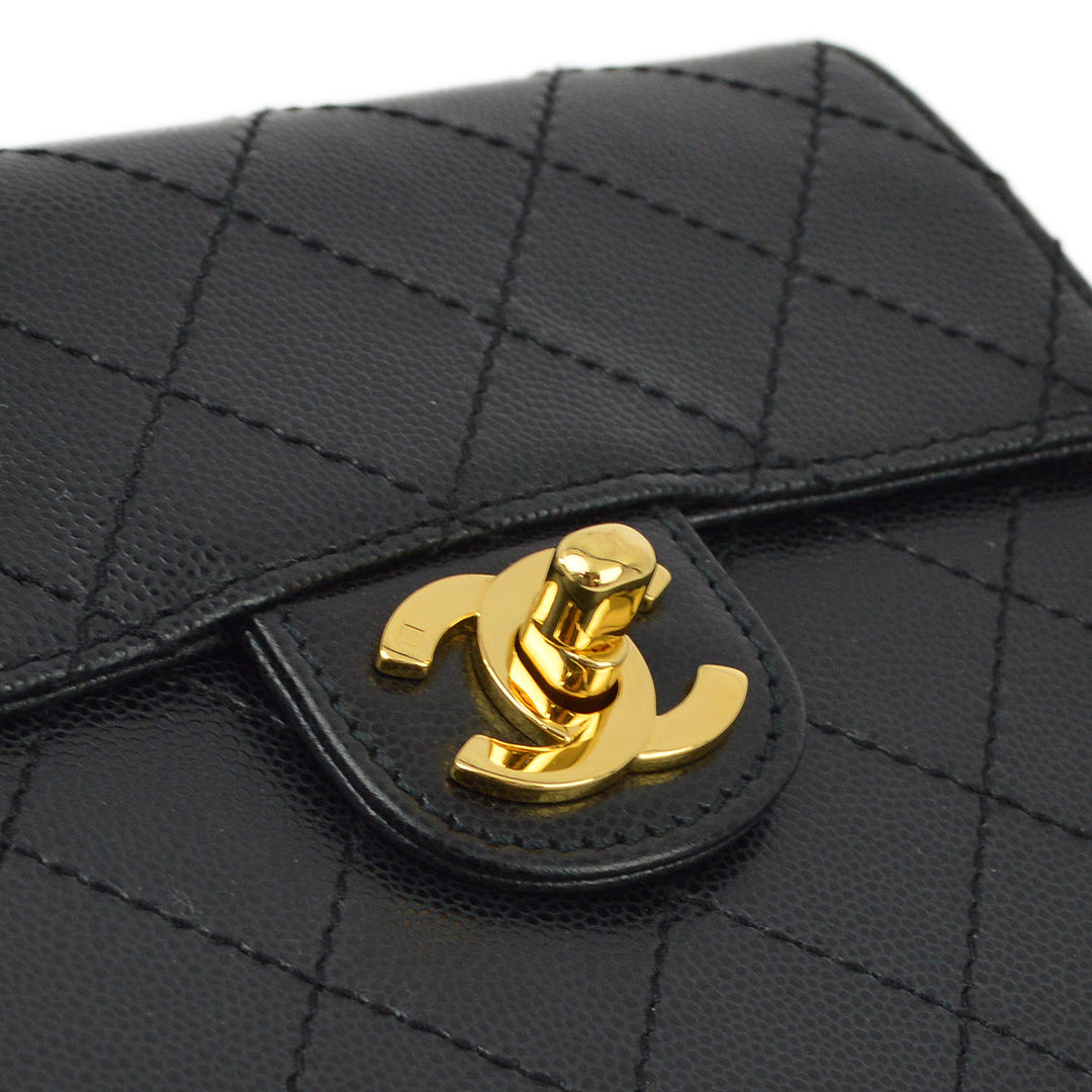 Top Quality Chanel Black Caviar Mini Classic Square Flap Shoulder Bag 17