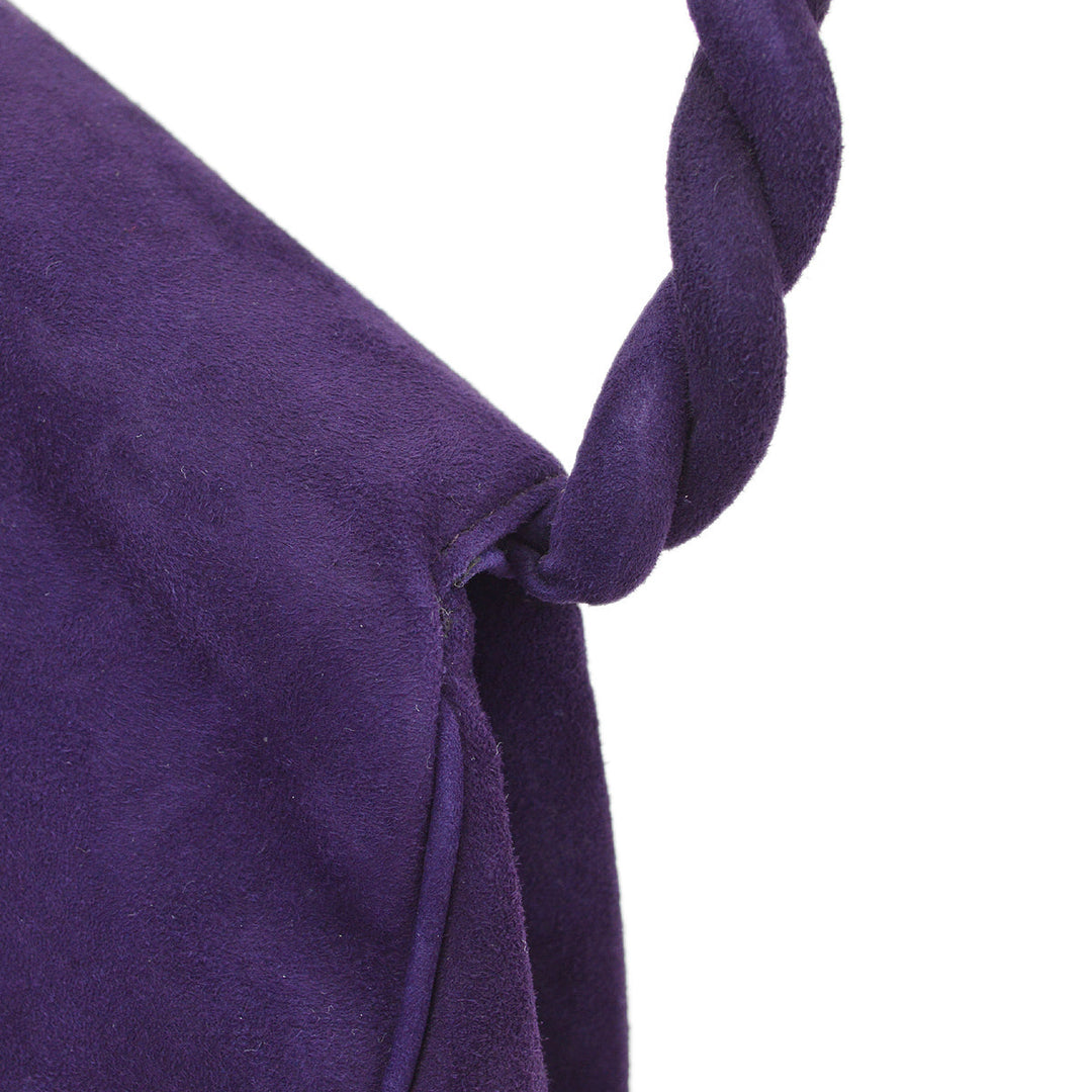 Top Quality Chanel Purple Suede Top Handle Bag