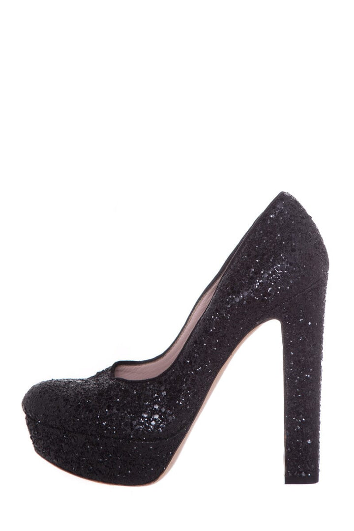 Miu Miu Black Sparkle Heels SZ 35.5