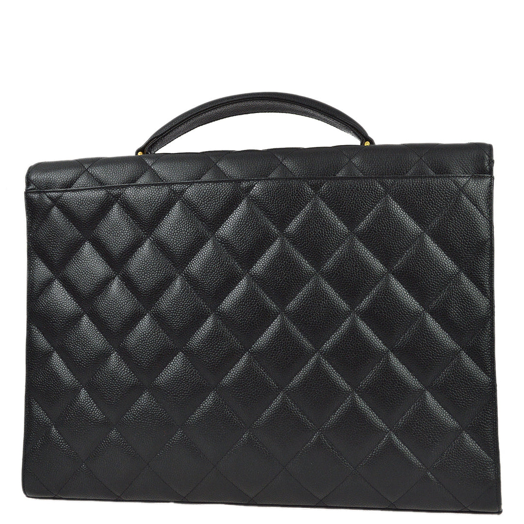 Top Quality Chanel 1991-1994 Black Caviar Briefcase
