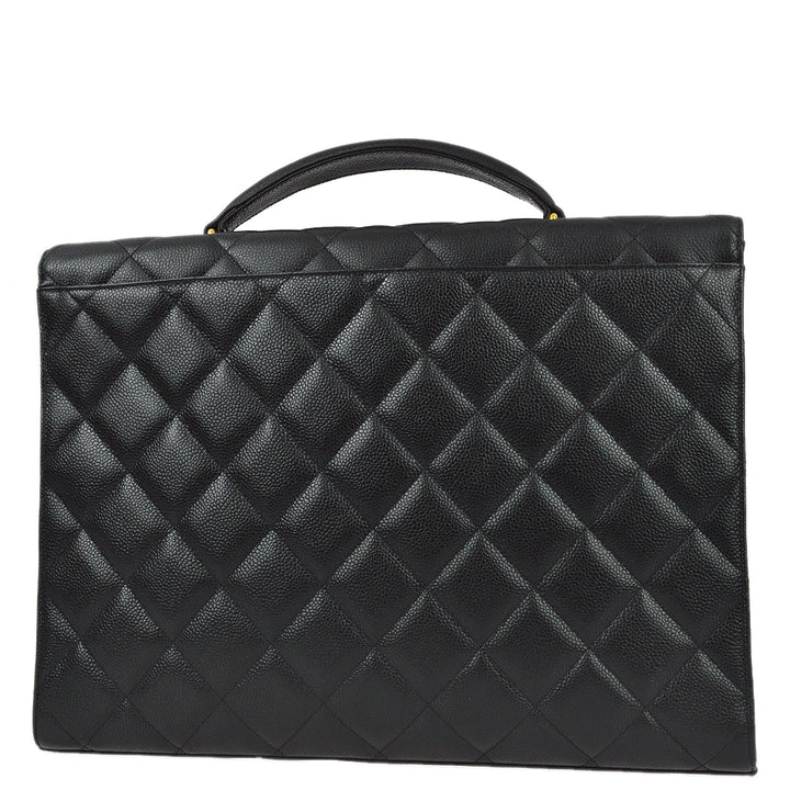 Top Quality Chanel 1991-1994 Black Caviar Briefcase