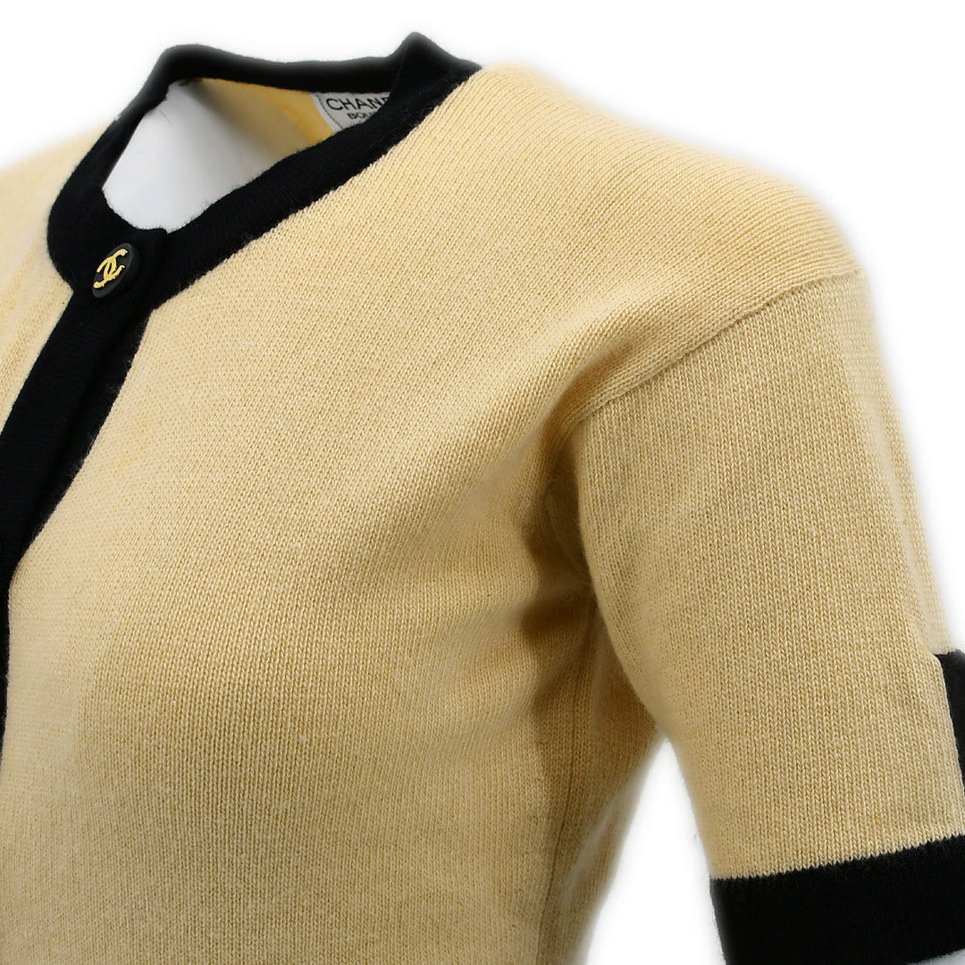 Top Quality Chanel Short Sleeve Cardigan Ivory