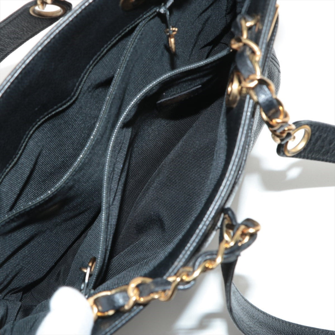 Top Quality Chanel Coco Caviar S Tote Bag Black Gold  4th