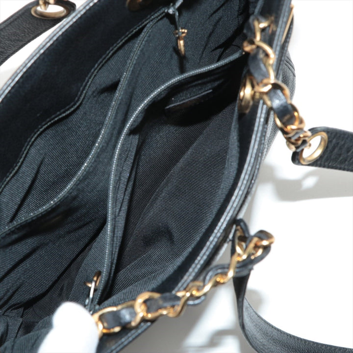 Top Quality Chanel Coco Caviar S Tote Bag Black Gold  4th