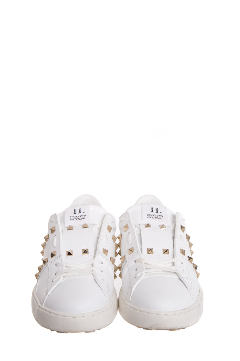 Valentino White Rockstud  Sneakers SZ 42