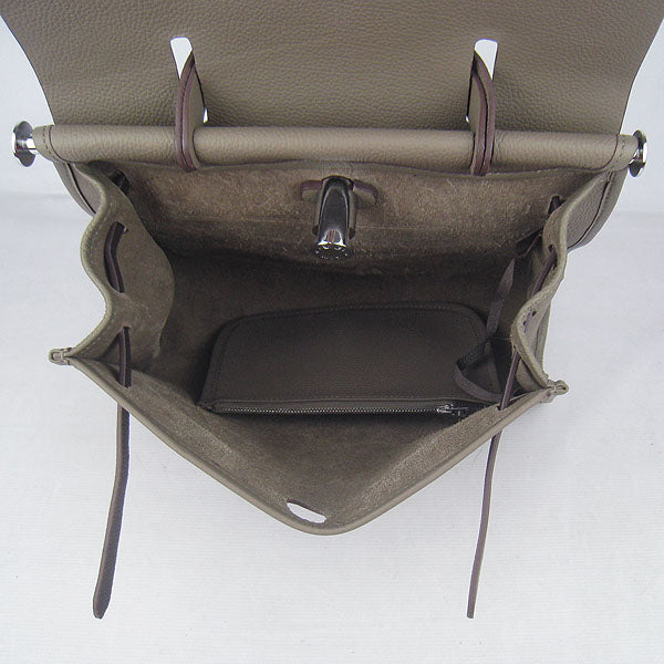 Hermes Herbag 60667 Ladies Cow Leather Grey