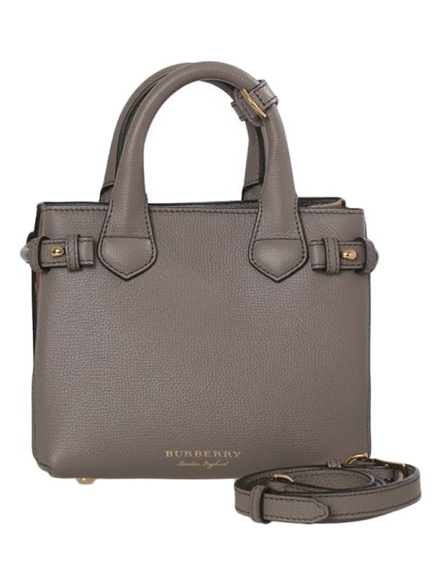Burberry Banner House Check Derby Mini Tote Bag Grey