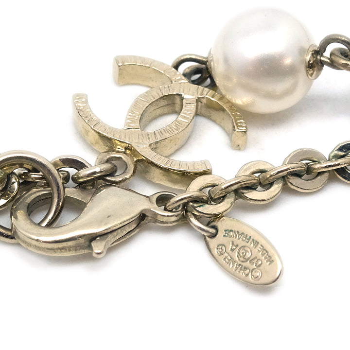 Top Quality Chanel Stone Artificial Pearl Chain Necklace 07A
