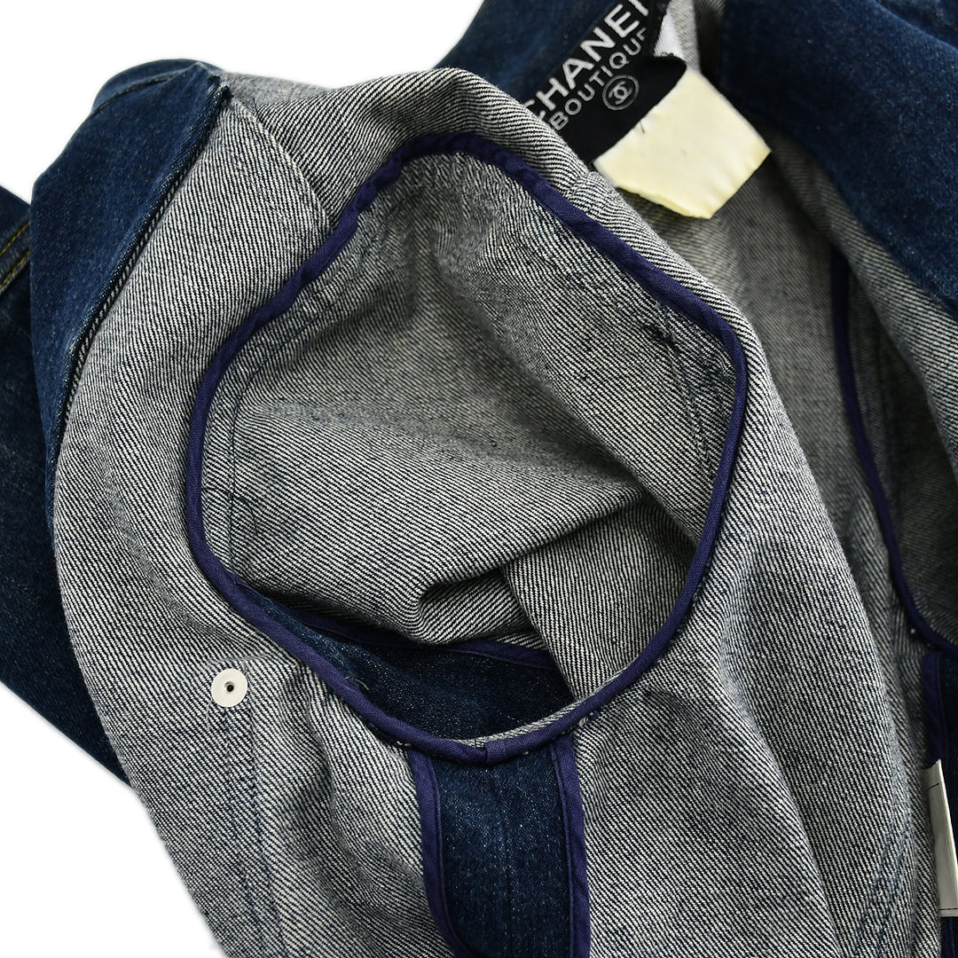 Top Quality Chanel Single Breasted Denim Jacket Indigo