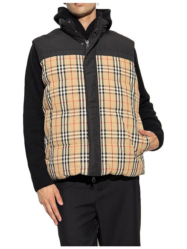 Burberry Check Panel Reversible Vest Beige