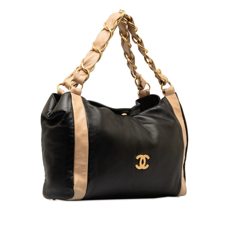 Top Quality Chanel Coco Chain Tote Bag Black Beige   Chanel
