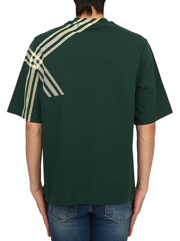 Burberry Men's Cotton Check Short Sleeve T-Shirt Green