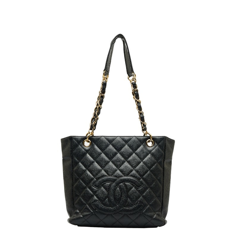 Top Quality Chanel Cocomark Mattress PT Tortoise Chain Handbag Black Gold Caviar S  CHANEL