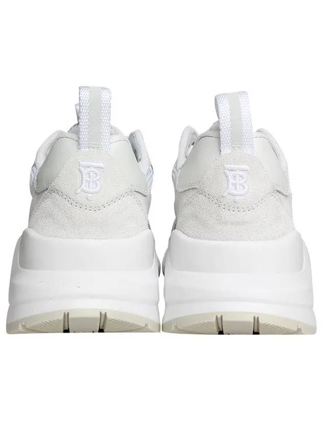 Top Quality Burberry Logo Print Leather Suede Mesh Low Top Sneakers White