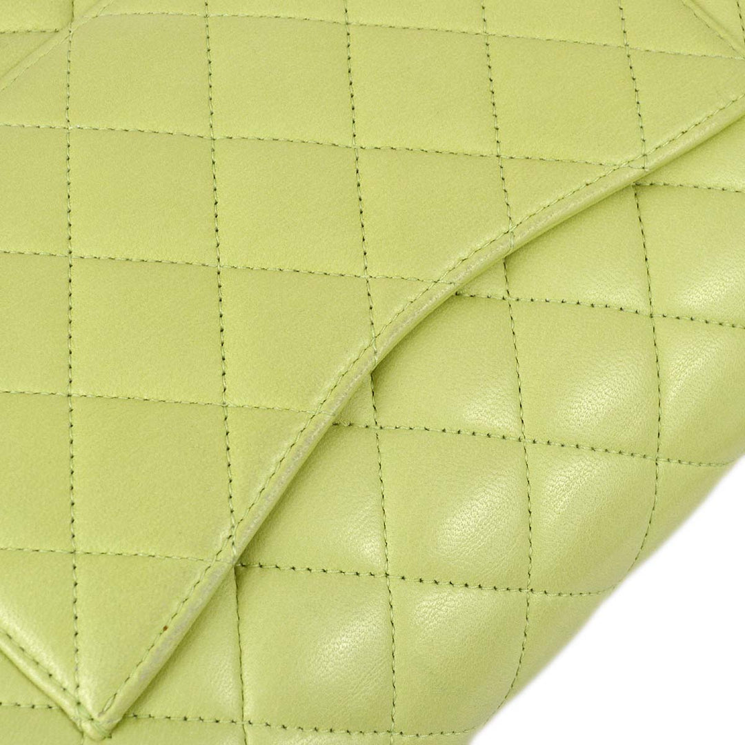 Top Quality Chanel * Light Green Lambskin Medium Classic Double Flap Shoulder Bag