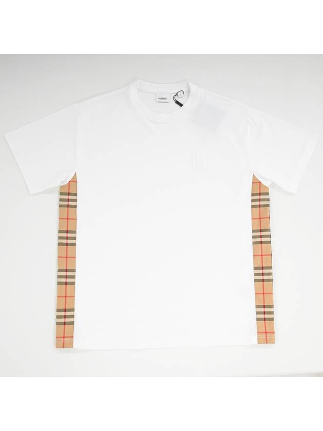 Burberry Check round neck cotton short sleeve t-shirt white