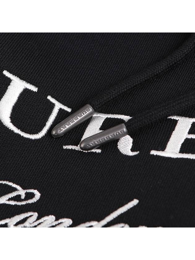 Burberry Lettering Embroidered Hoodie Black