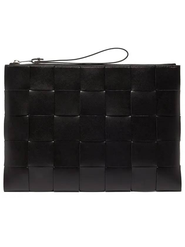Bottega veneta Intrecciato Weaving Strap Clutch Bag Black