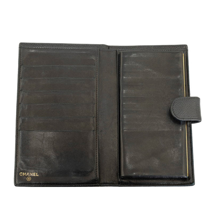 Top Quality Chanel Coco Double Fold Wallet Black Caviar S  Chanel