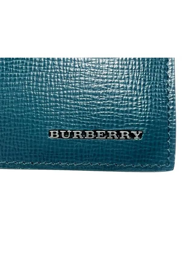 Burberry Sandon Metal Logo Card Wallet Green