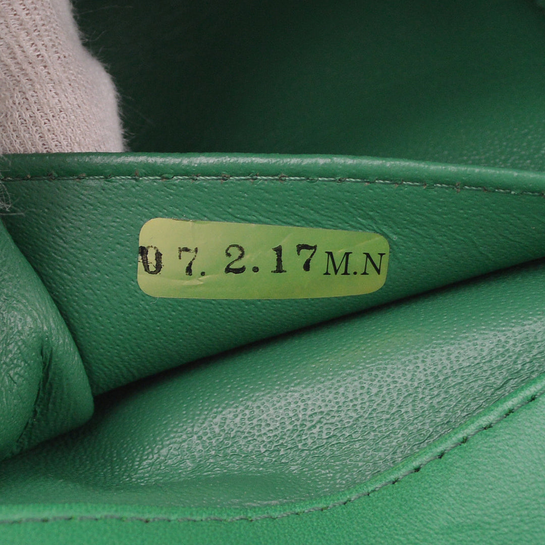 Top Quality Chanel Green Perforated Lambskin East West Shoulder Bag
