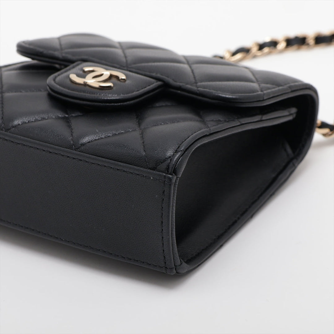 Top Quality Chanel Lambskin  Chain Shoulder Bag Black G