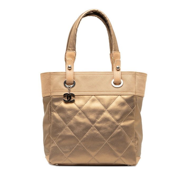 Top Quality Chanel COCOMARK PARIBIARITZ PM TOOT BAG A34208 G Beige Canvas Leather  CHANEL