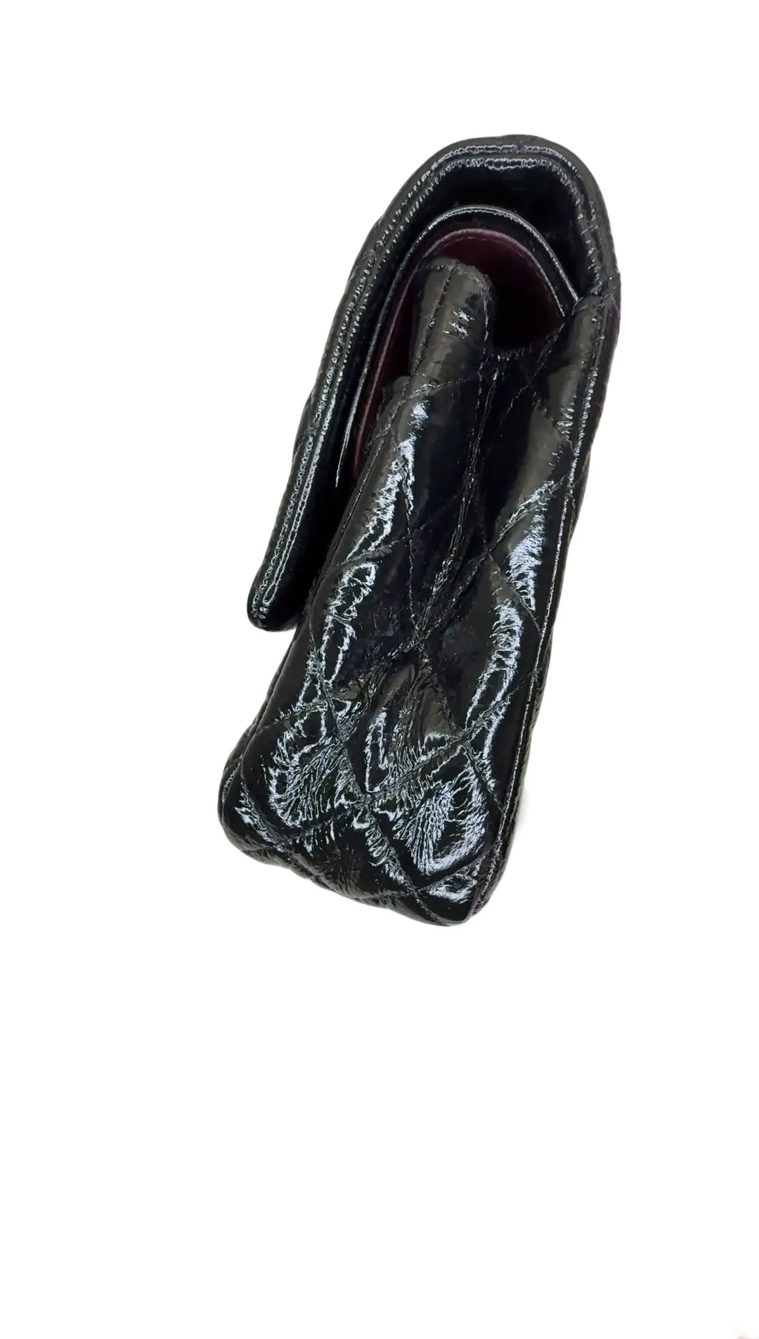 Top Quality Chanel Vintage Patent Jumbo Classic Single Flap Shoulder Bag - Black Shoulder Bags B24-15 B24-15