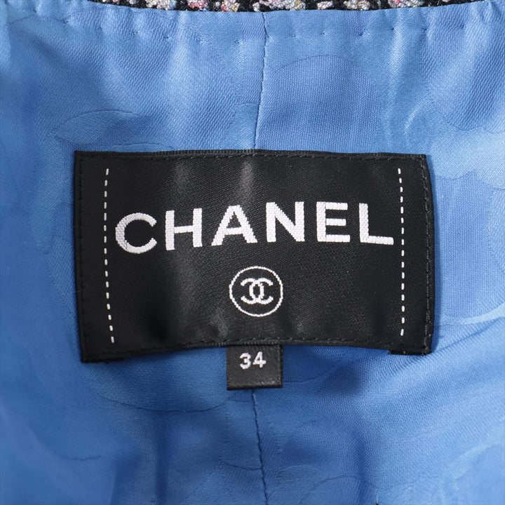 Top Quality Chanel Coconut Button P63 Twid Jacket 34 Black
