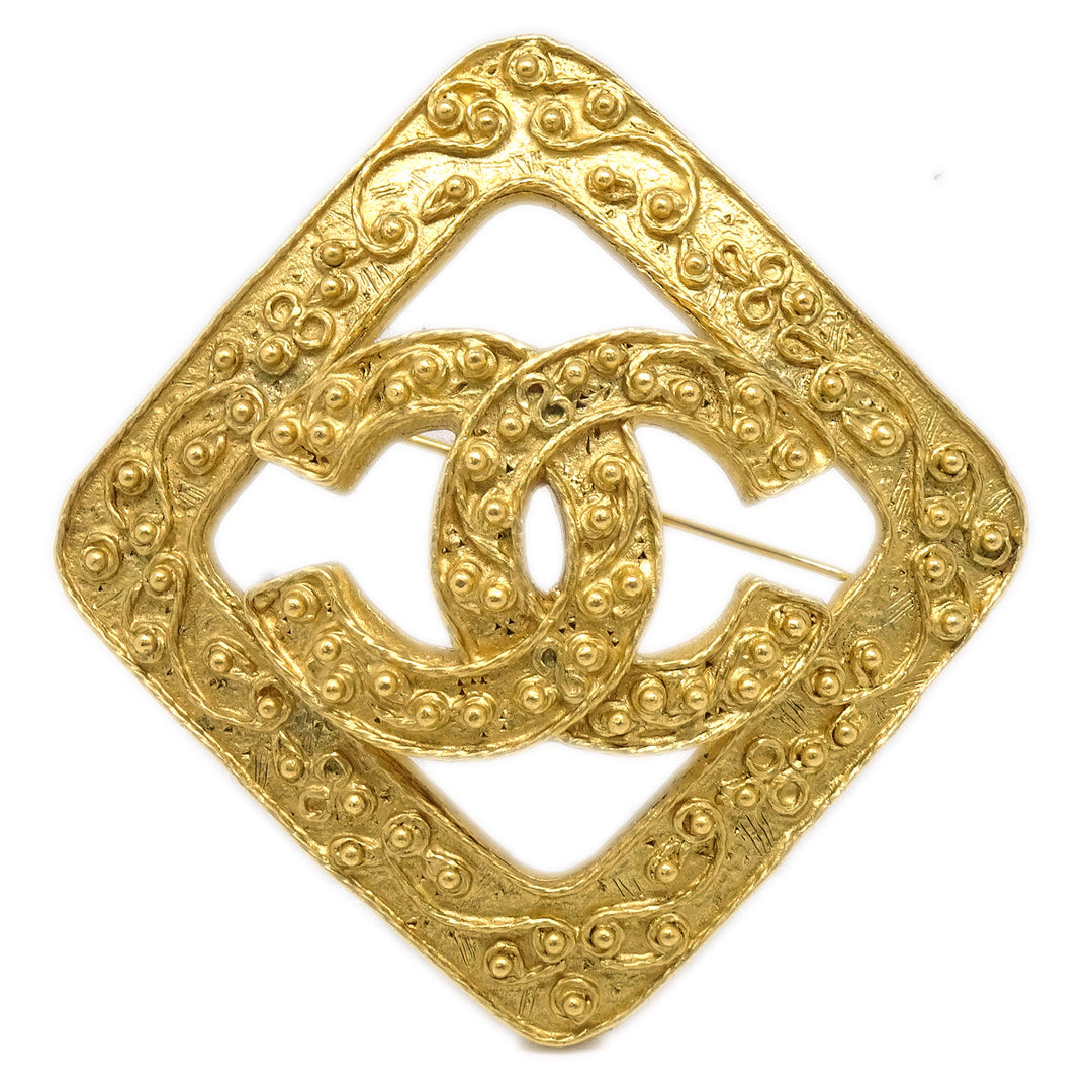Top Quality Chanel Rhombus Brooch Pin Gold 94A