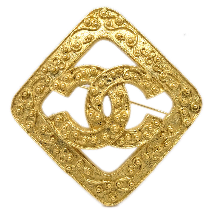 Top Quality Chanel Rhombus Brooch Pin Gold 94A