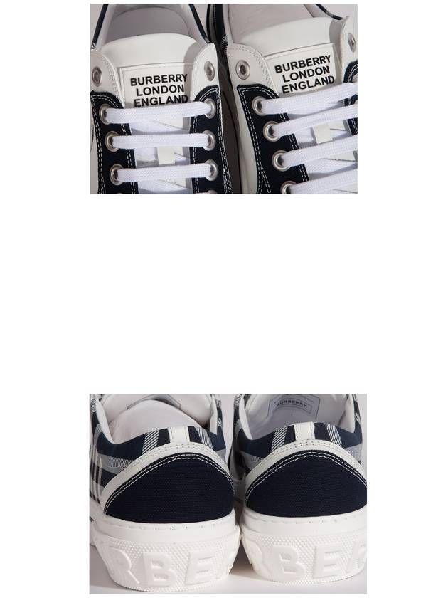Burberry Kai Check Cotton Leather Low Top Sneakers White