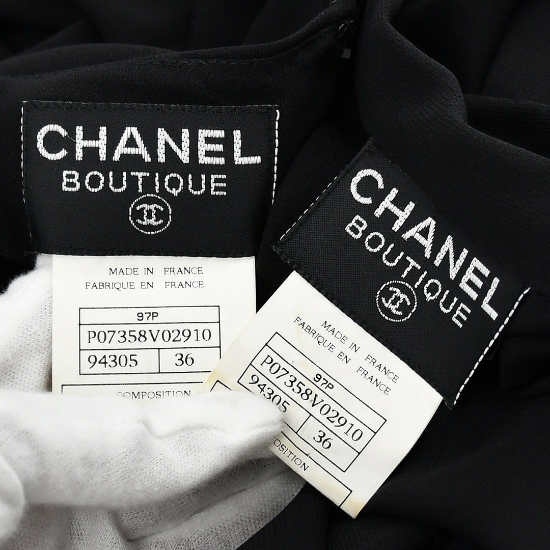 Top Quality Chanel Sleeveless Dress Black 97P #36