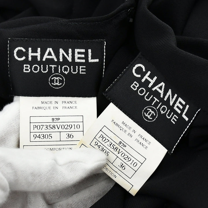 Top Quality Chanel Sleeveless Dress Black 97P #36
