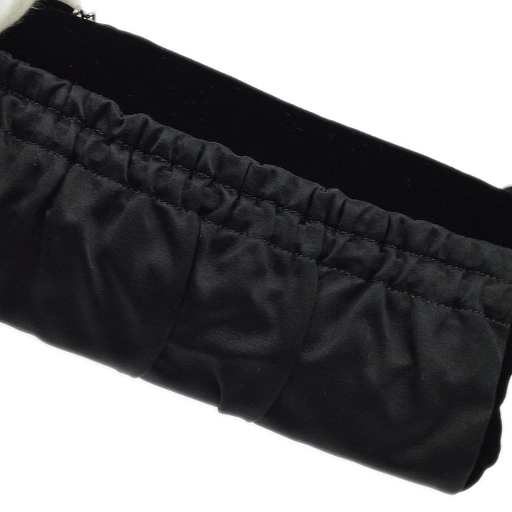 Top Quality Chanel Black Satin Chain Handbag