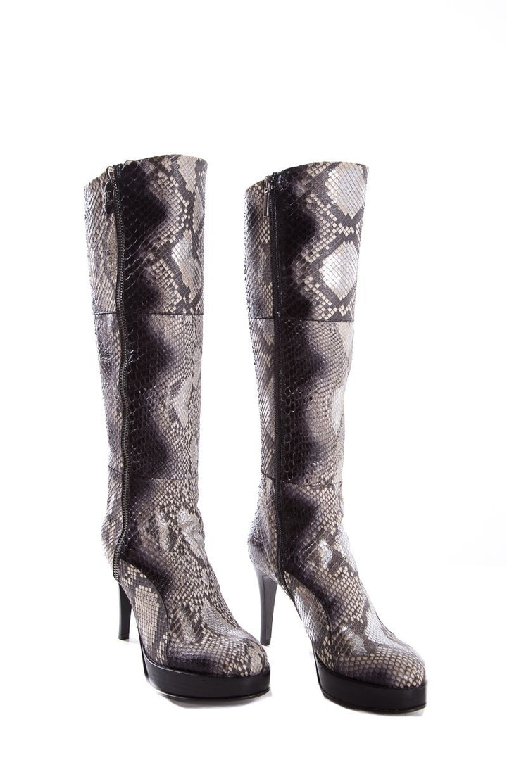 Roberto Botticelli Python Leather Knee-High Boots SZ 36