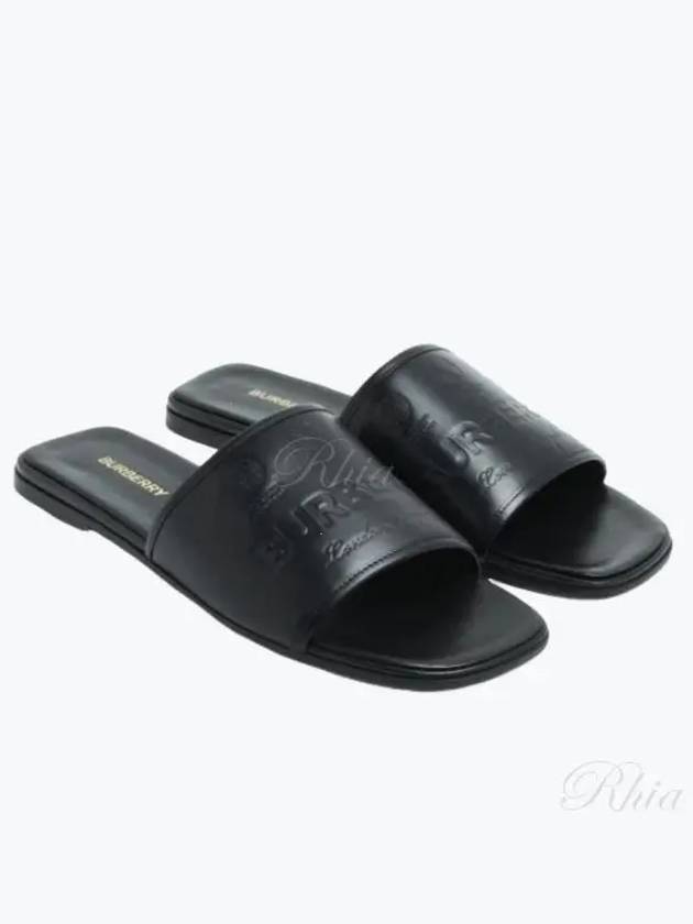 Burberry Carolyn Leather Slippers Black