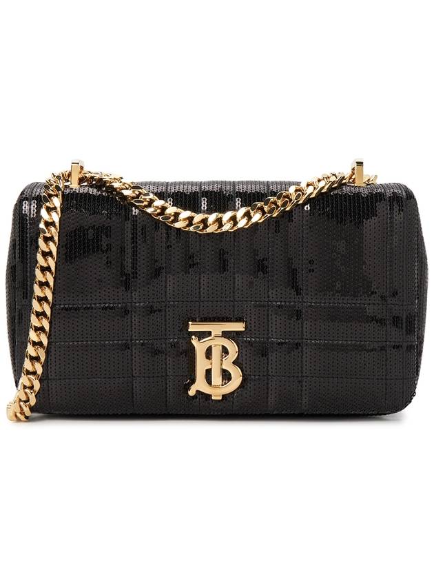 Burberry Lola Sequin Quilted Leather Small Shoulder Bag Black