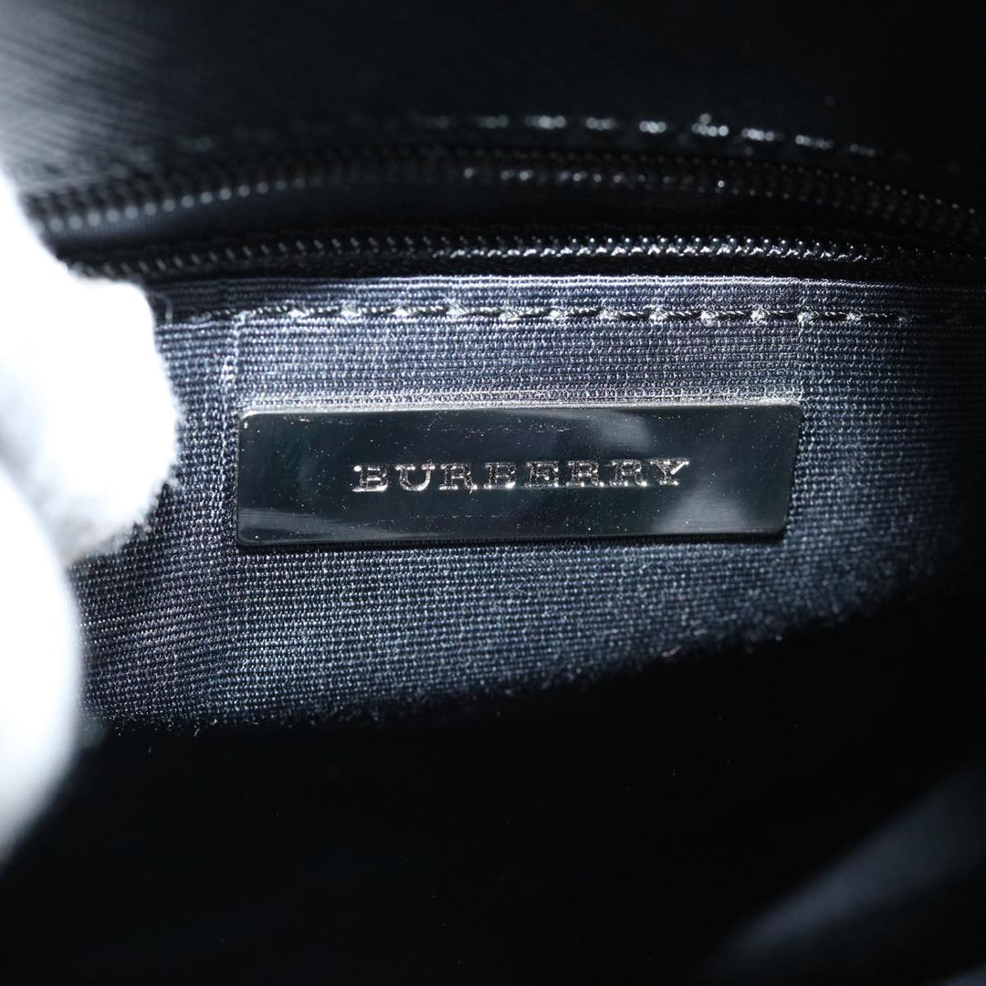 BURBERRY Nova Check Shoulder Bag Canvas Leather Beige Black Auth ai430A