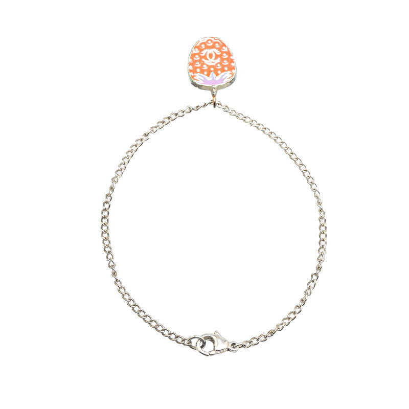 Top Quality Chanel Coco Mark Strawberry Bracelet Silver Red