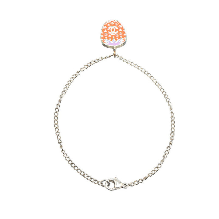 Top Quality Chanel Coco Mark Strawberry Bracelet Silver Red