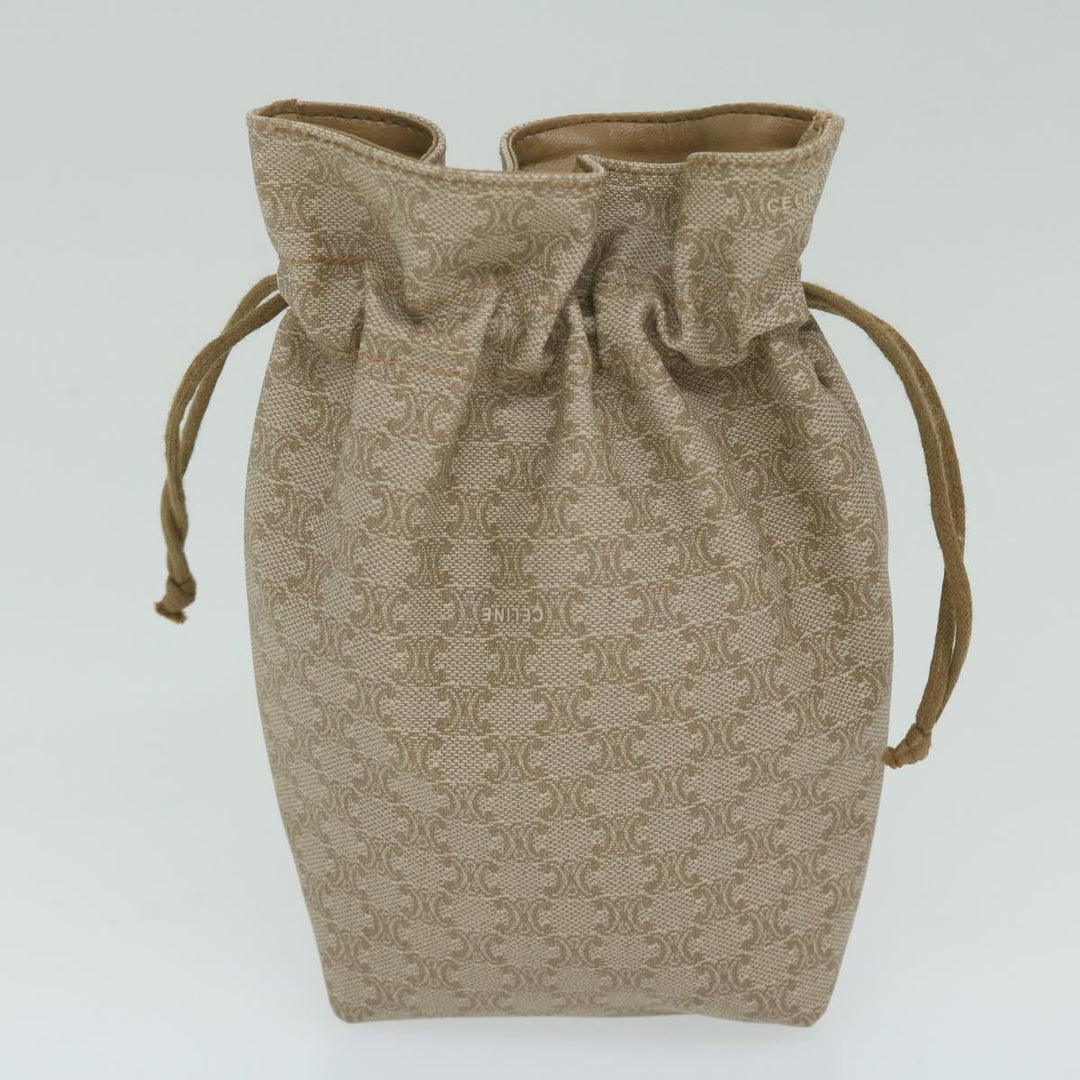 Celine Macadam Canvas Drawstring Pouch Beige  ai715