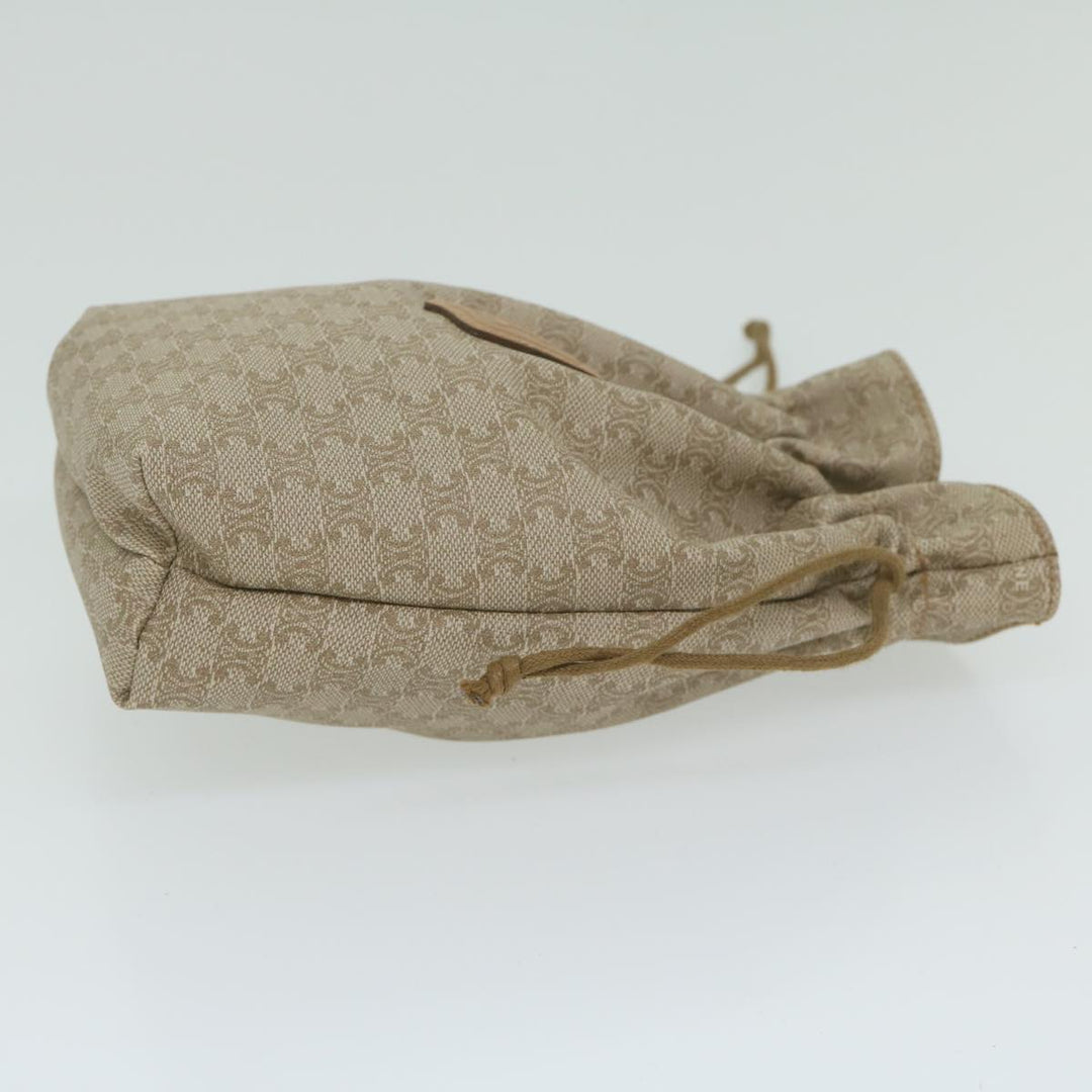 Celine Macadam Canvas Drawstring Pouch Beige  ai715