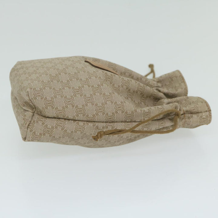 Celine Macadam Canvas Drawstring Pouch Beige  ai715