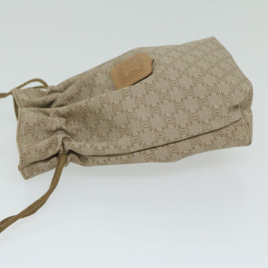 Celine Macadam Canvas Drawstring Pouch Beige  ai715
