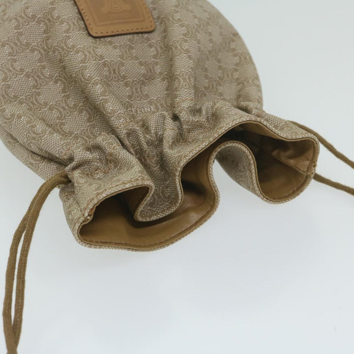 Celine Macadam Canvas Drawstring Pouch Beige  ai715