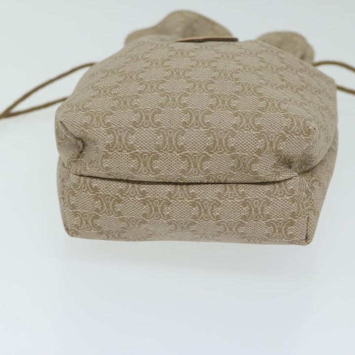 Celine Macadam Canvas Drawstring Pouch Beige  ai715