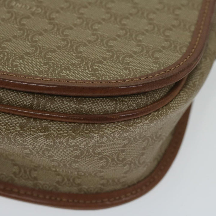 Celine Macadam Canvas Shoulder Bag Beige Auth ai726